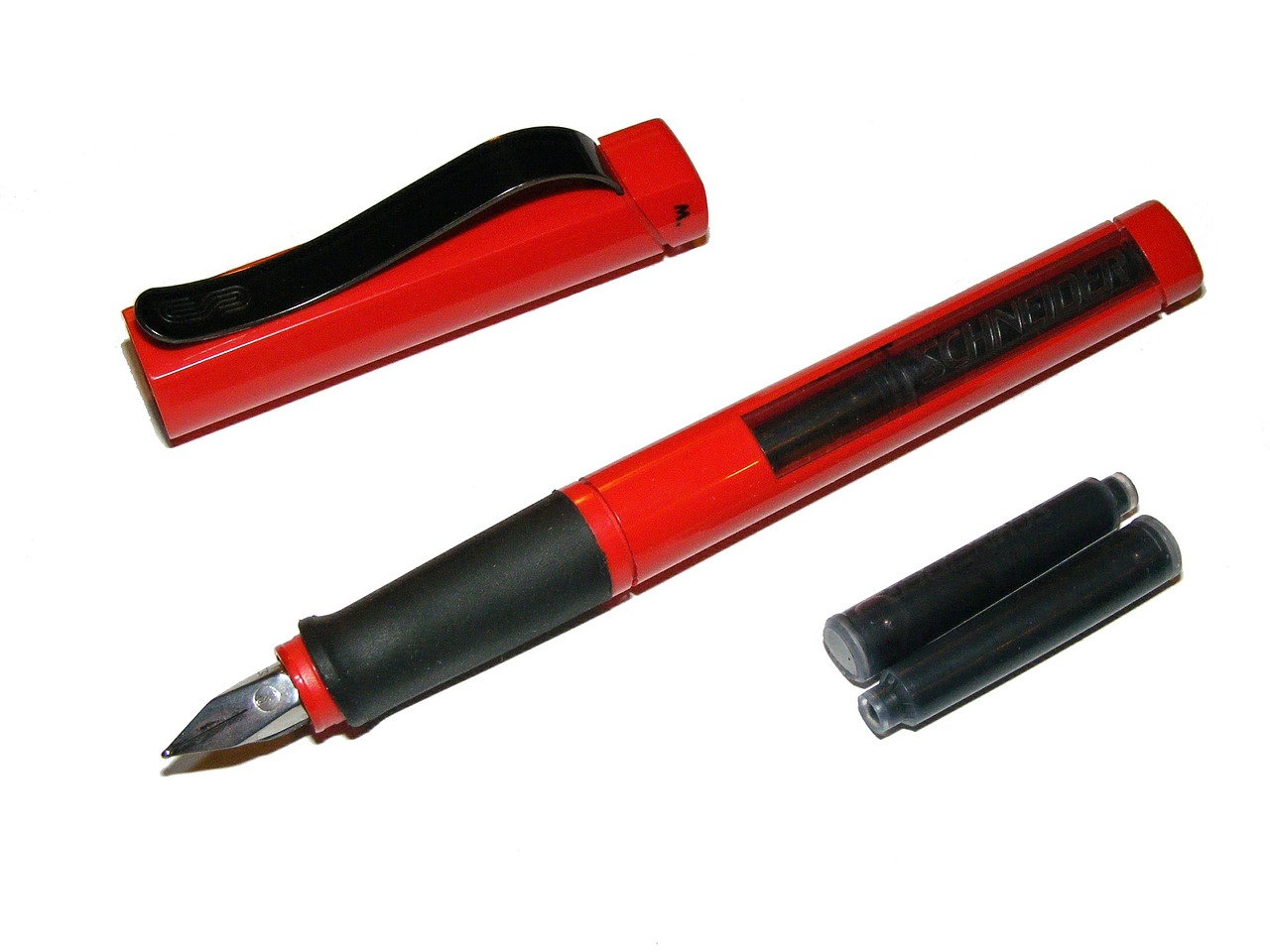 fountain pen schneider base red free photo