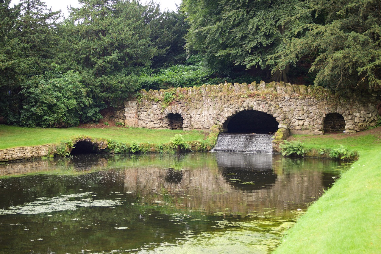 fountains abbey water gardens national treust free photo