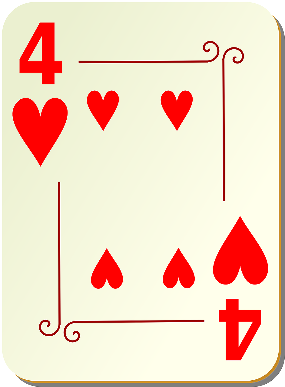 four hearts card free photo