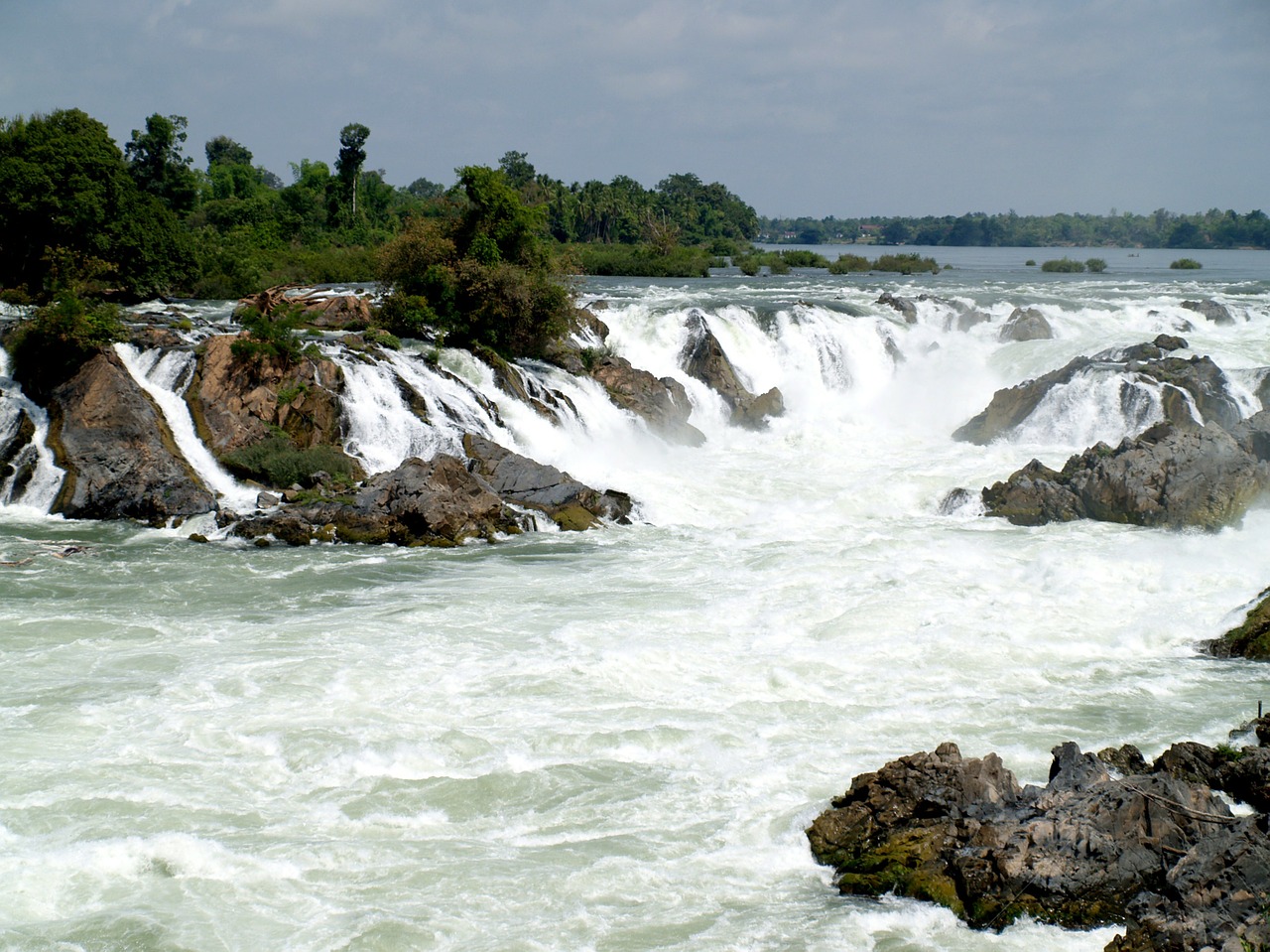 four thousand islands laos waterfall free photo