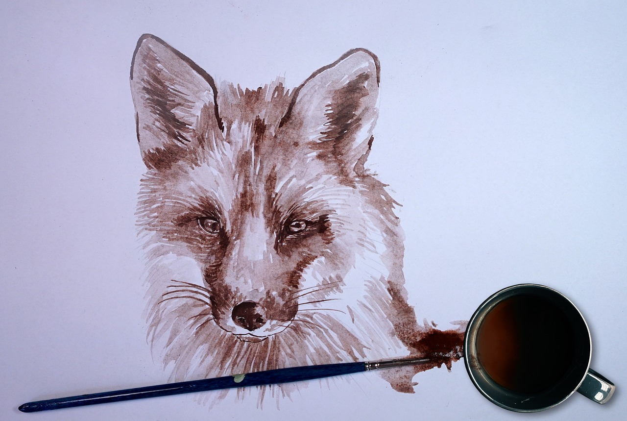 fox  coffee  paint free photo