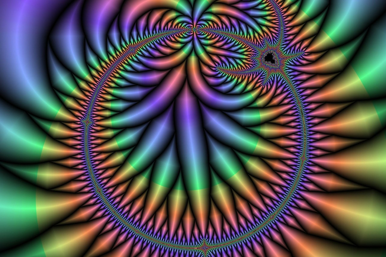 fractal art colorful free photo