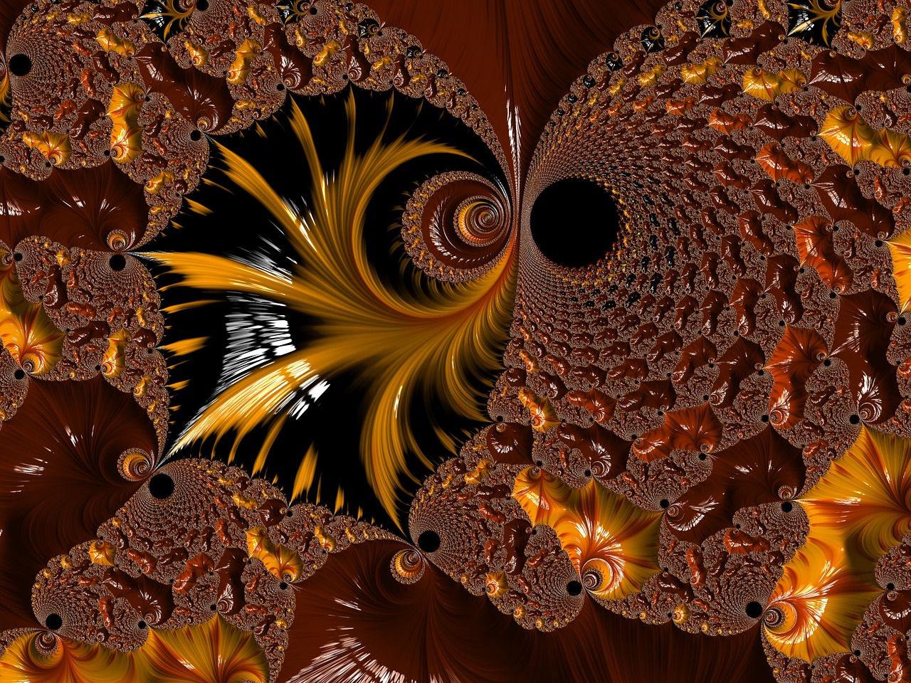 fractal brown golden free photo