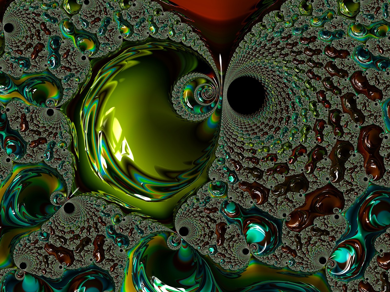 fractal intensive green free photo
