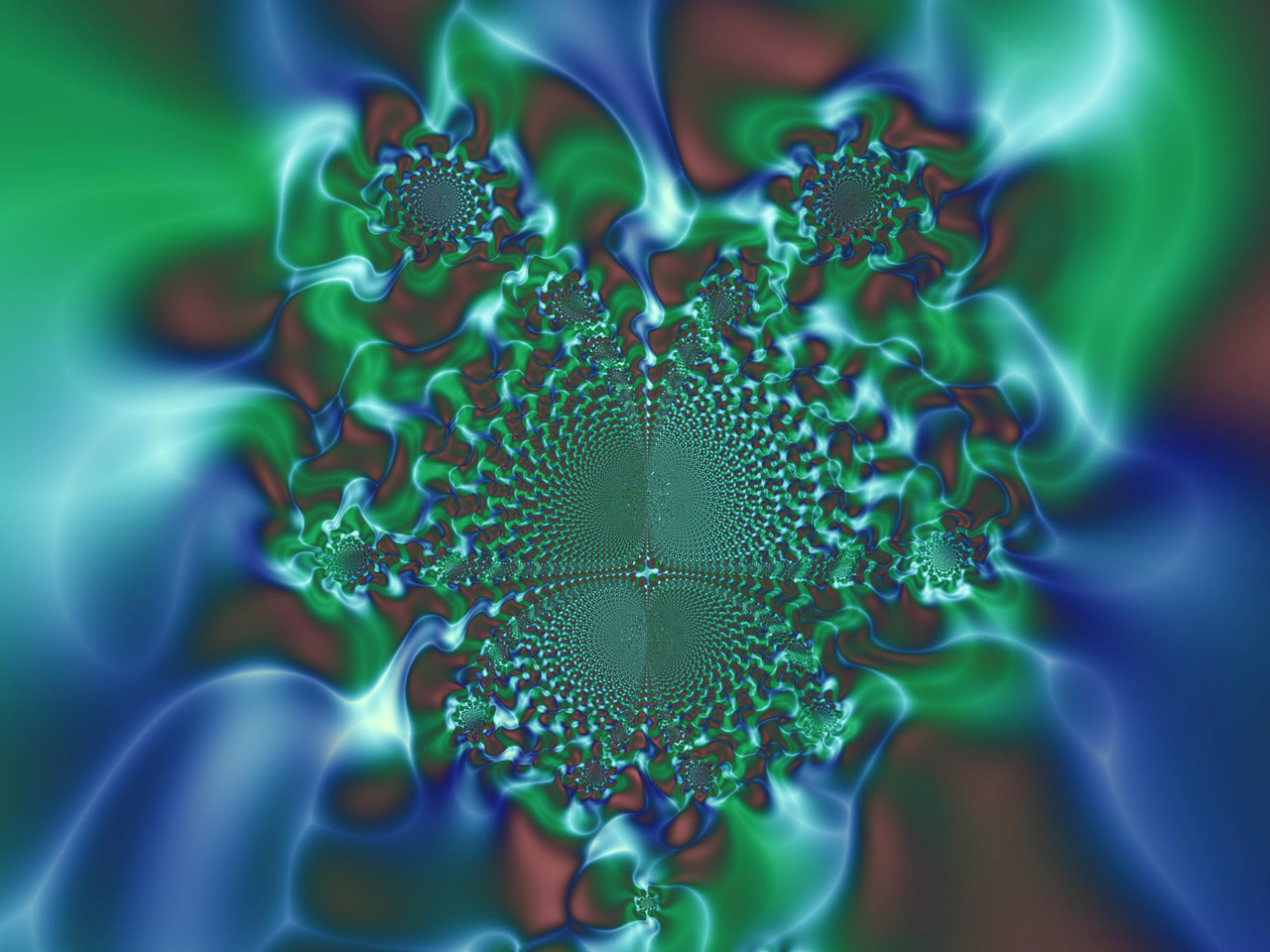 fractal blue green free photo
