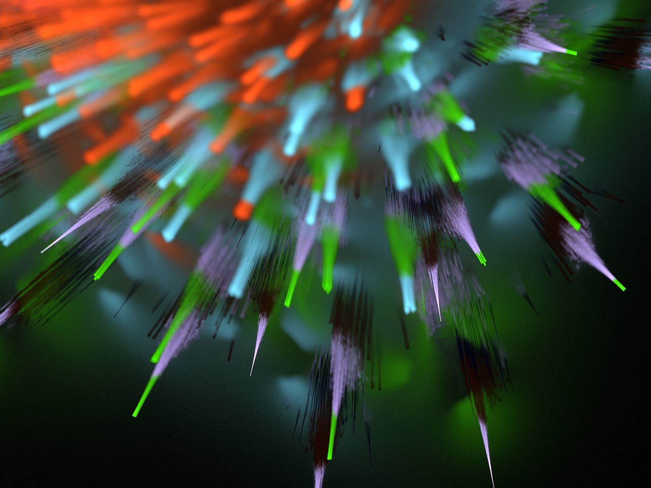 fractal fireworks ray free photo
