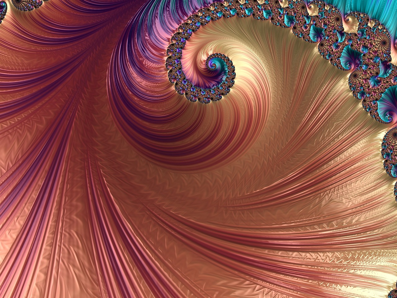 fractal gold spiral free photo