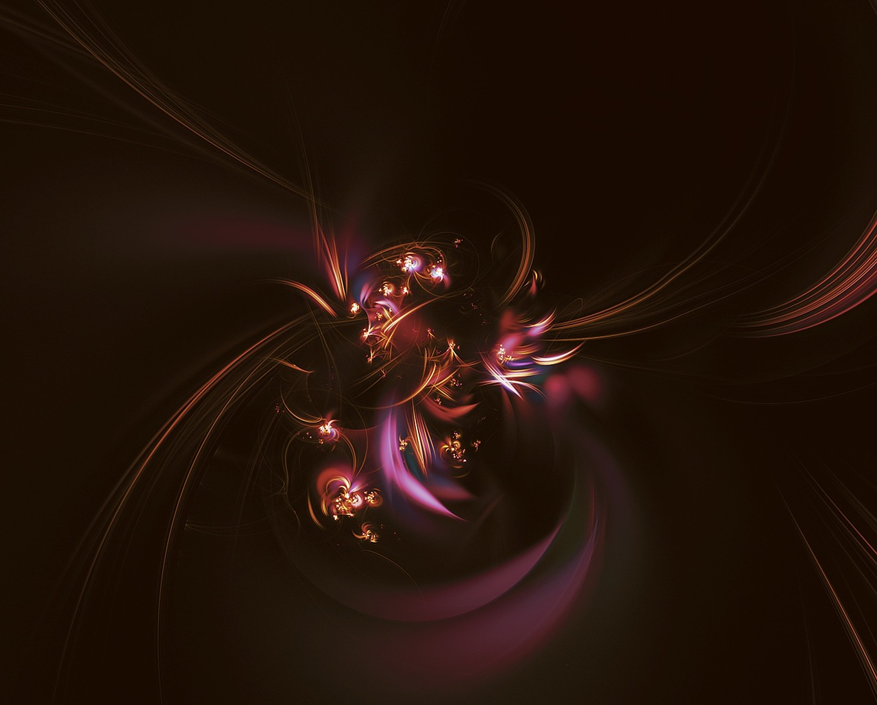 fractal light fractal flower bud free photo