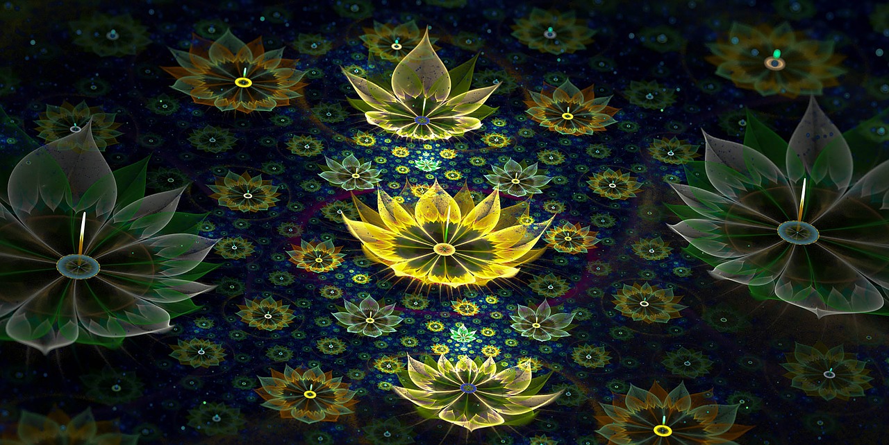 fractal undersea flowers free photo