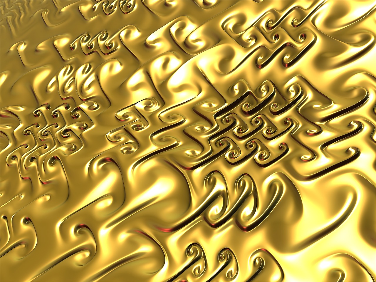 fractal 3d gold free photo