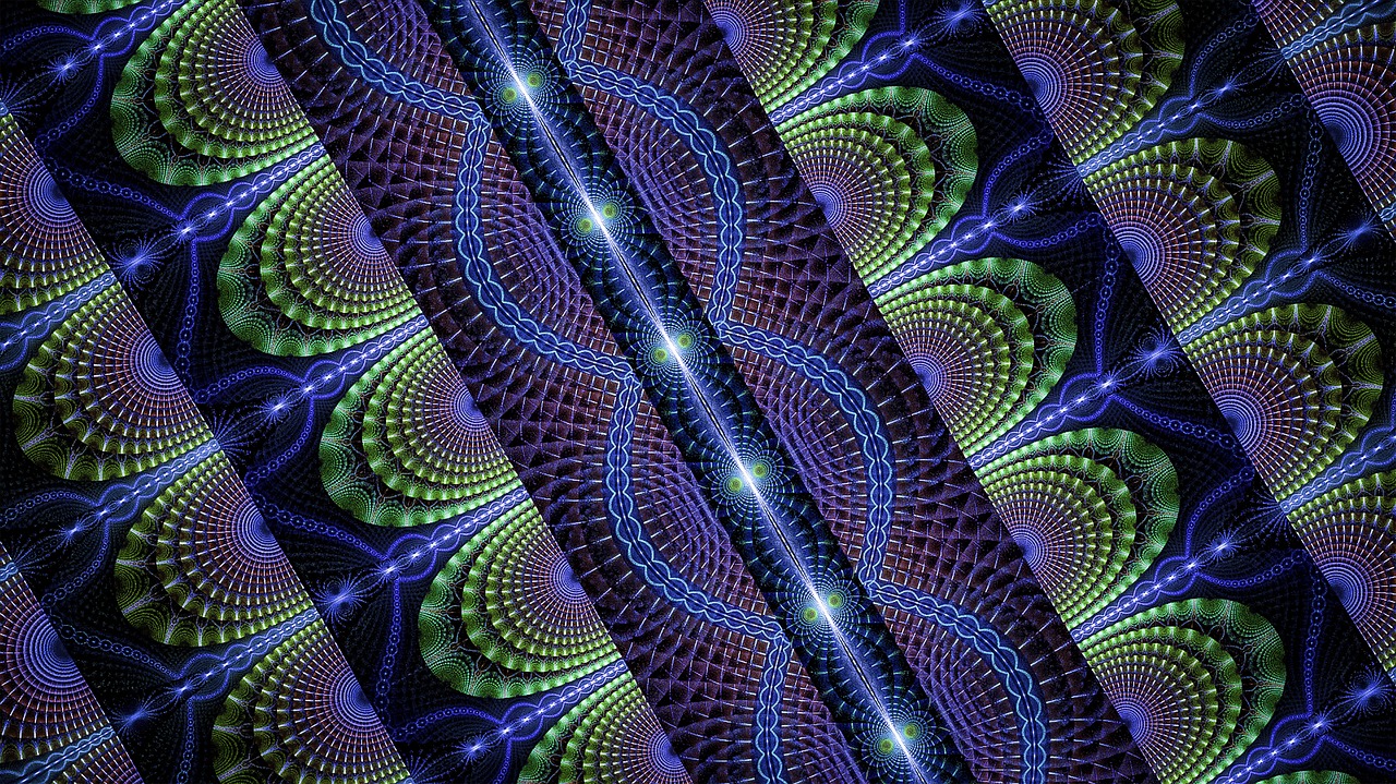 fractal blue lines free photo