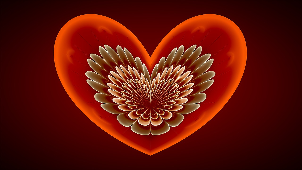 fractal heart red free photo