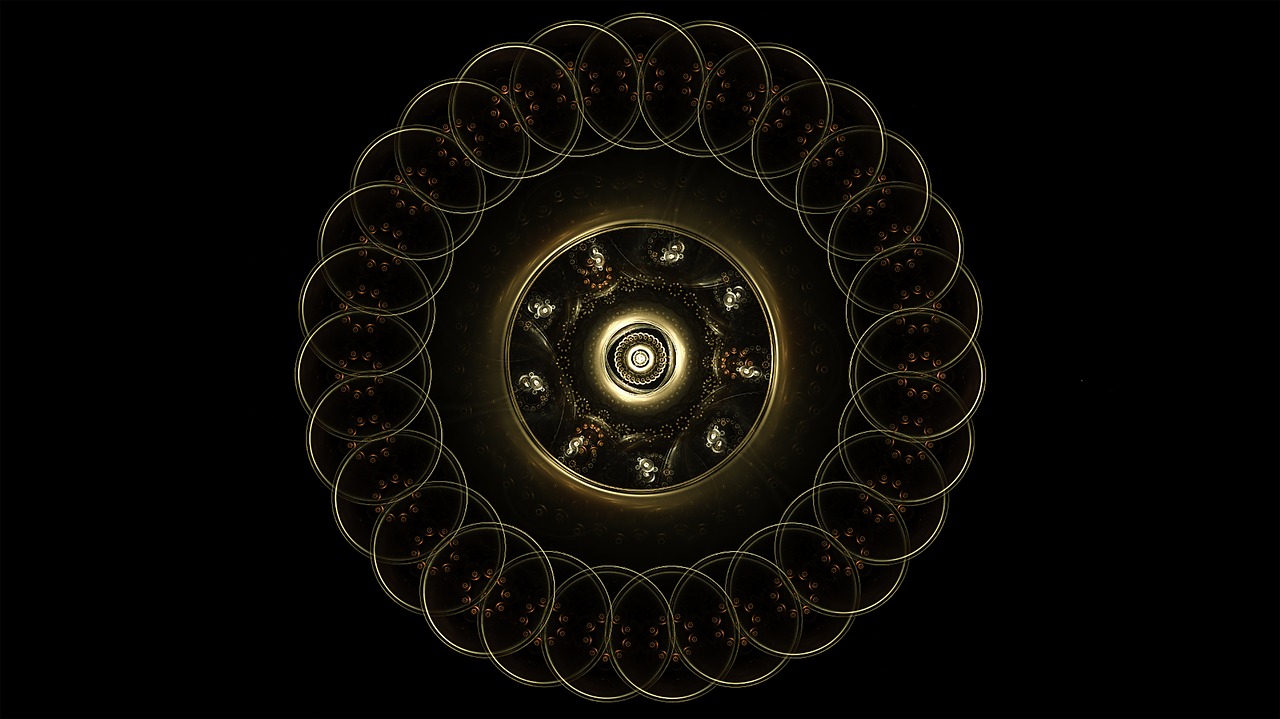 fractal gold mandala free photo
