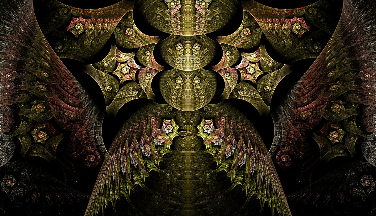fractal gold pattern free photo