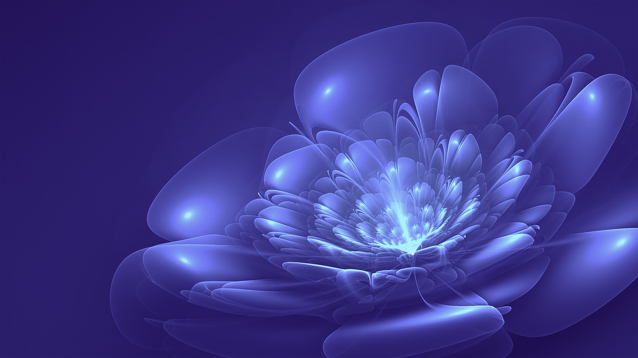 fractal blue flower blue free photo