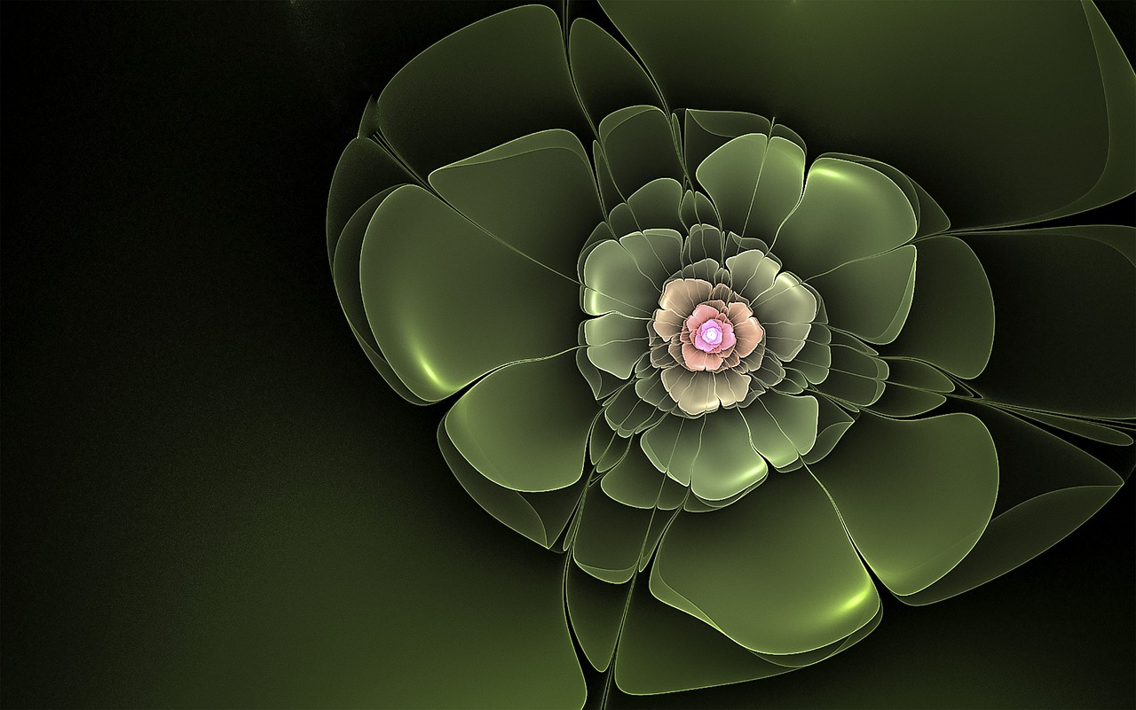 fractal flower green free photo