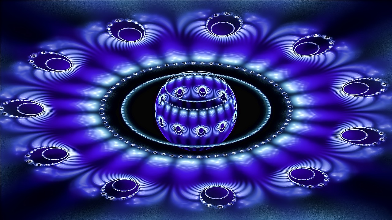 fractal blue sphere free photo