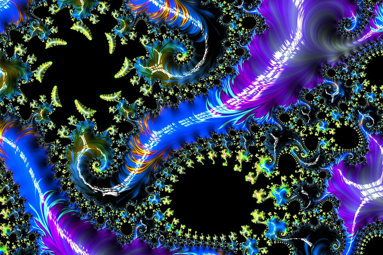 fractal blue background free photo