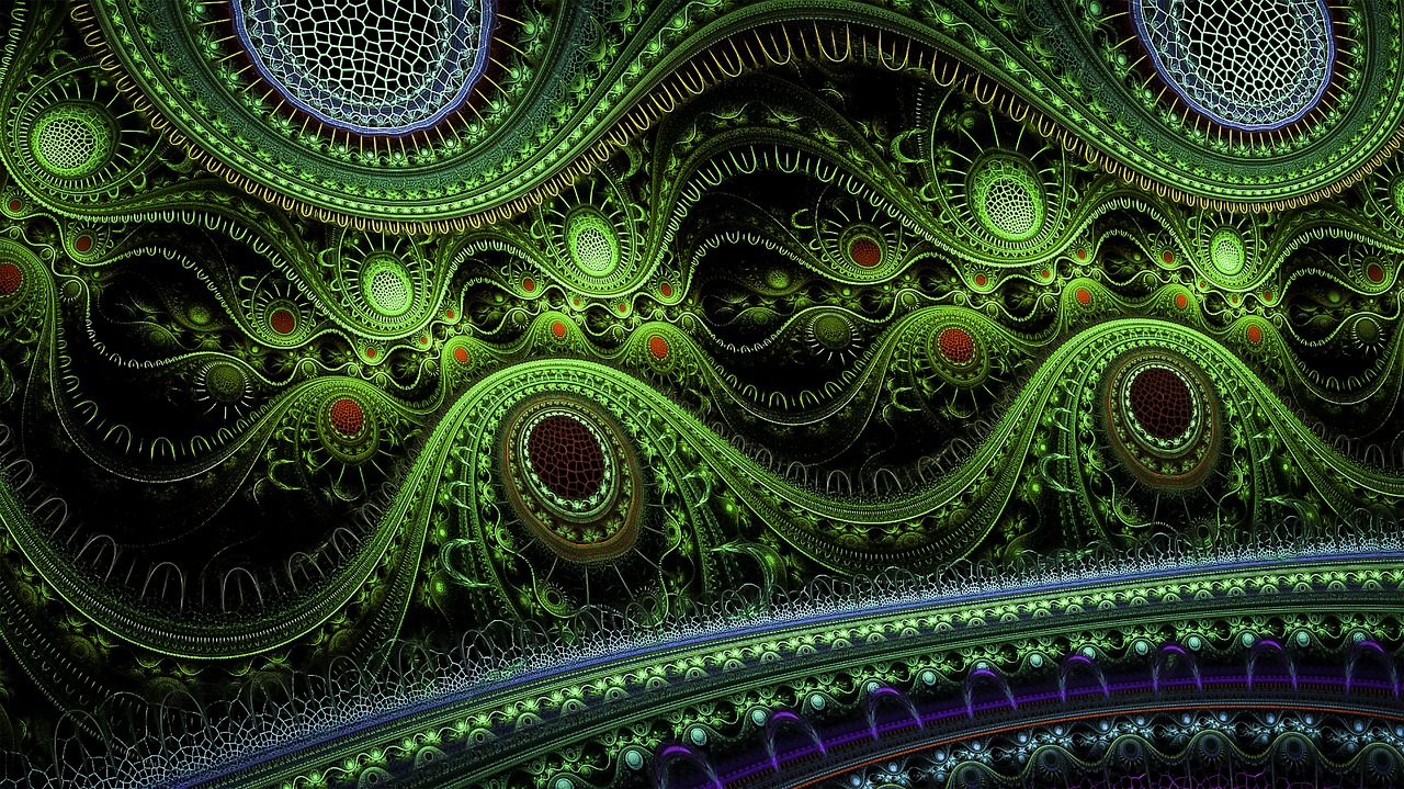 fractal green gears free photo