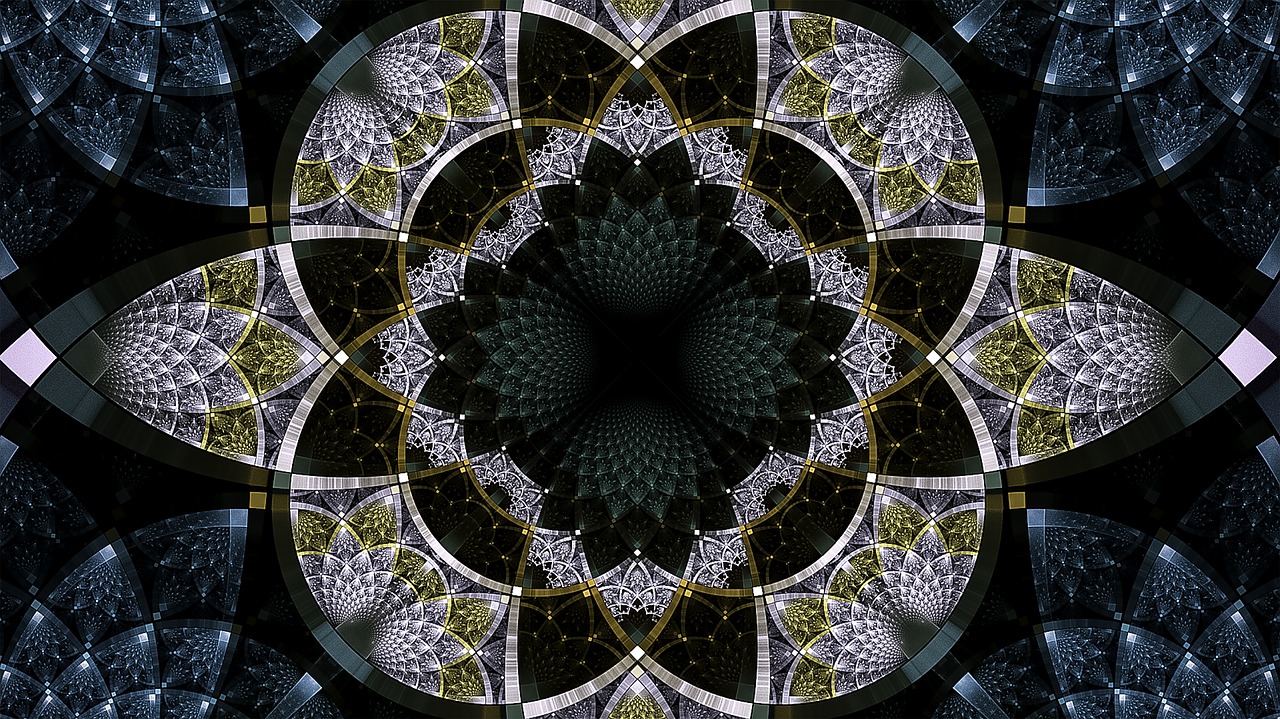 fractal aqua silver free photo