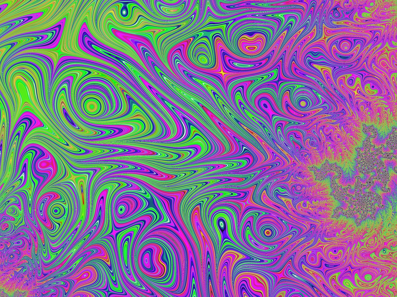 fractal neon green free photo
