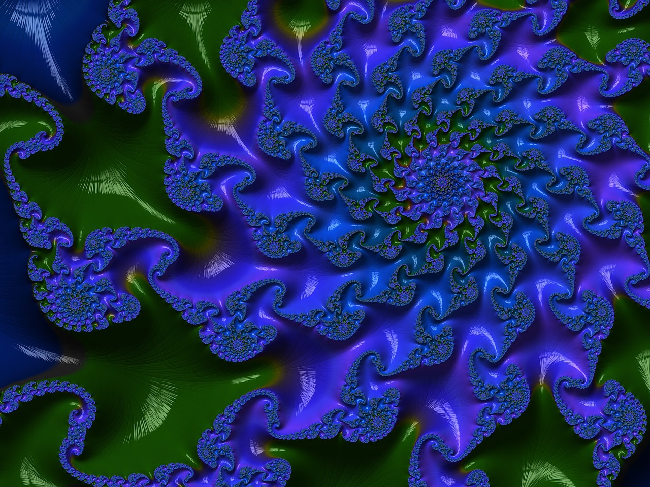 fractal blue flower free photo