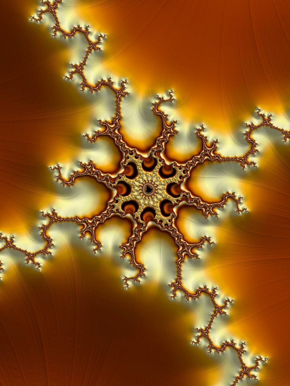 fractal orange gold free photo