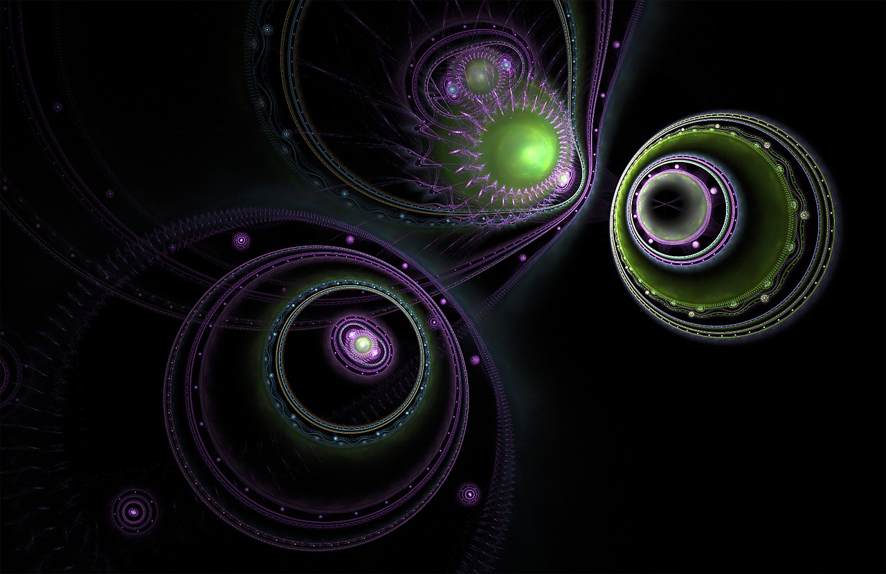 fractal purple green free photo