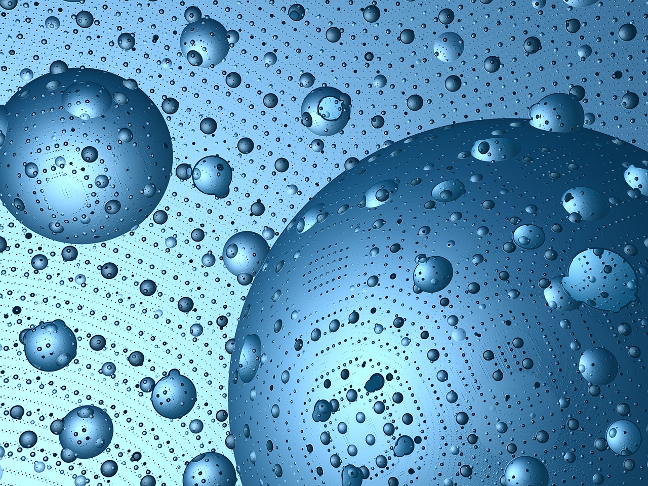 fractal bubbles blue free photo