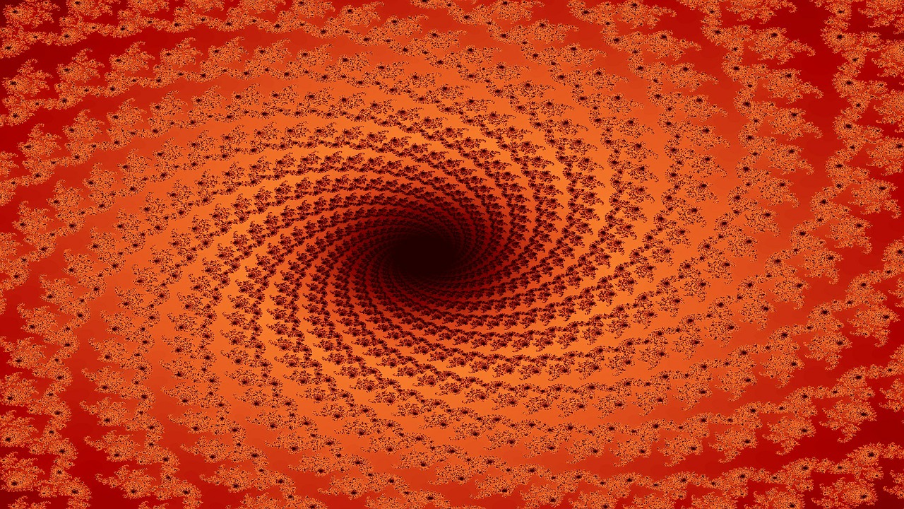 fractal orange digital art free photo