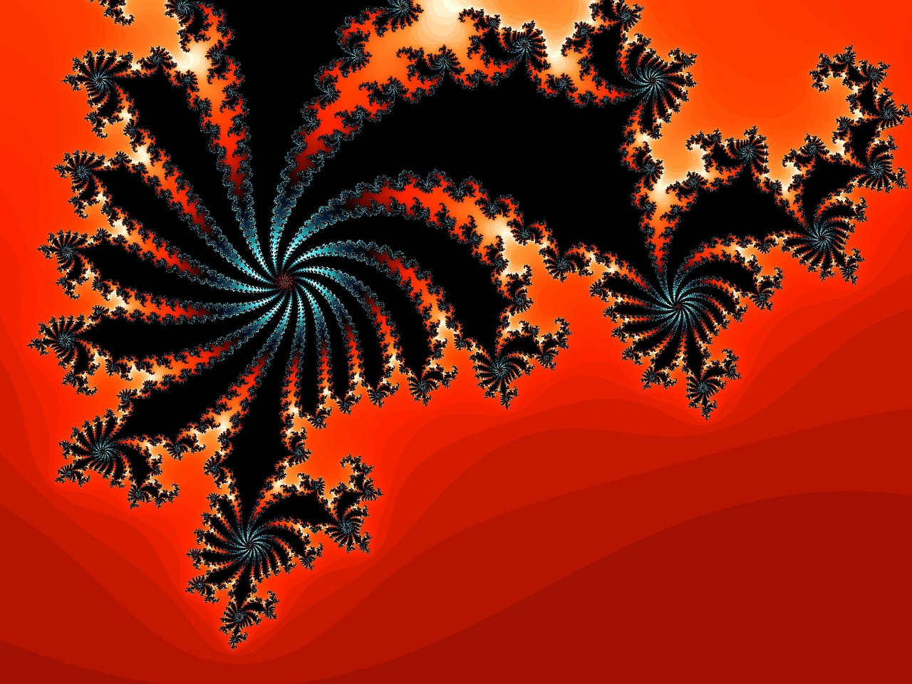 fractal spiral red free photo