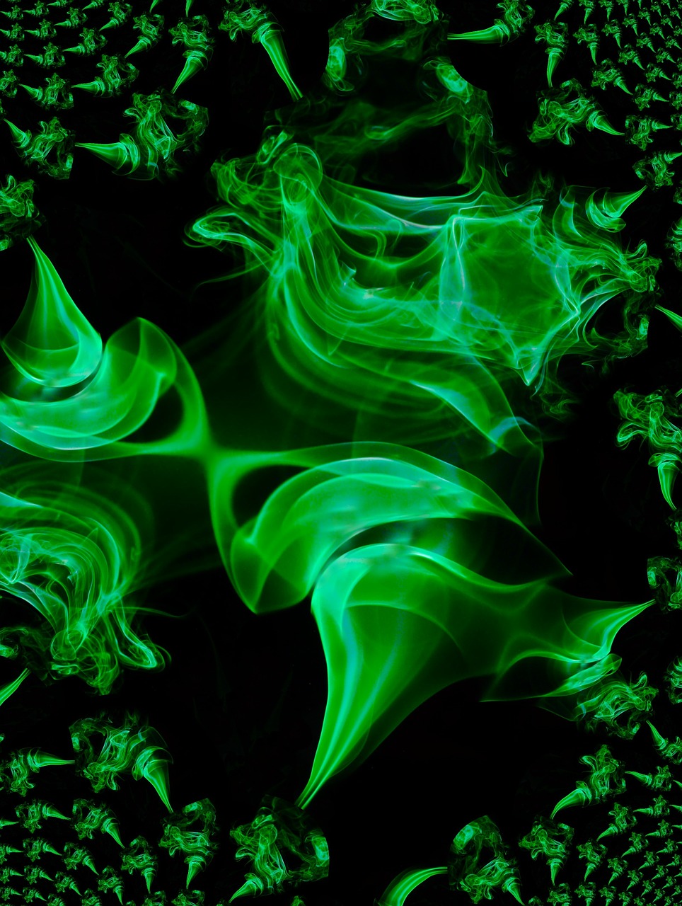 fractal smoke green free photo