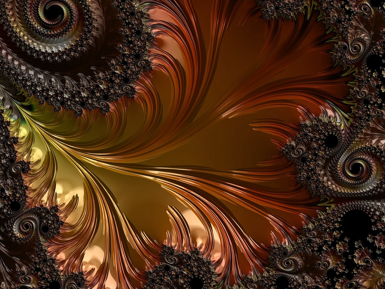 fractal copper copper color free photo