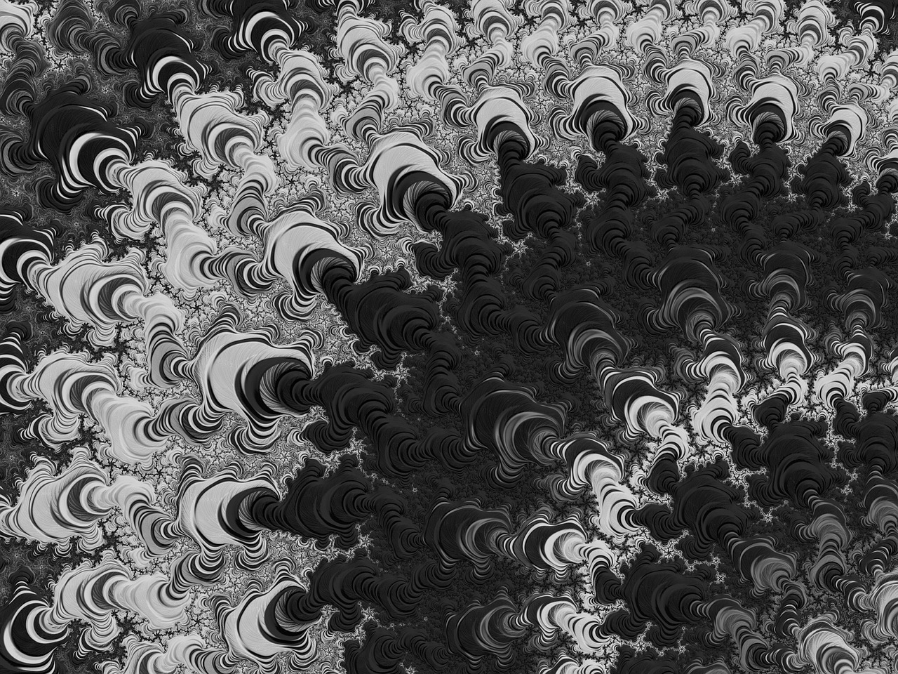 fractal black white free photo