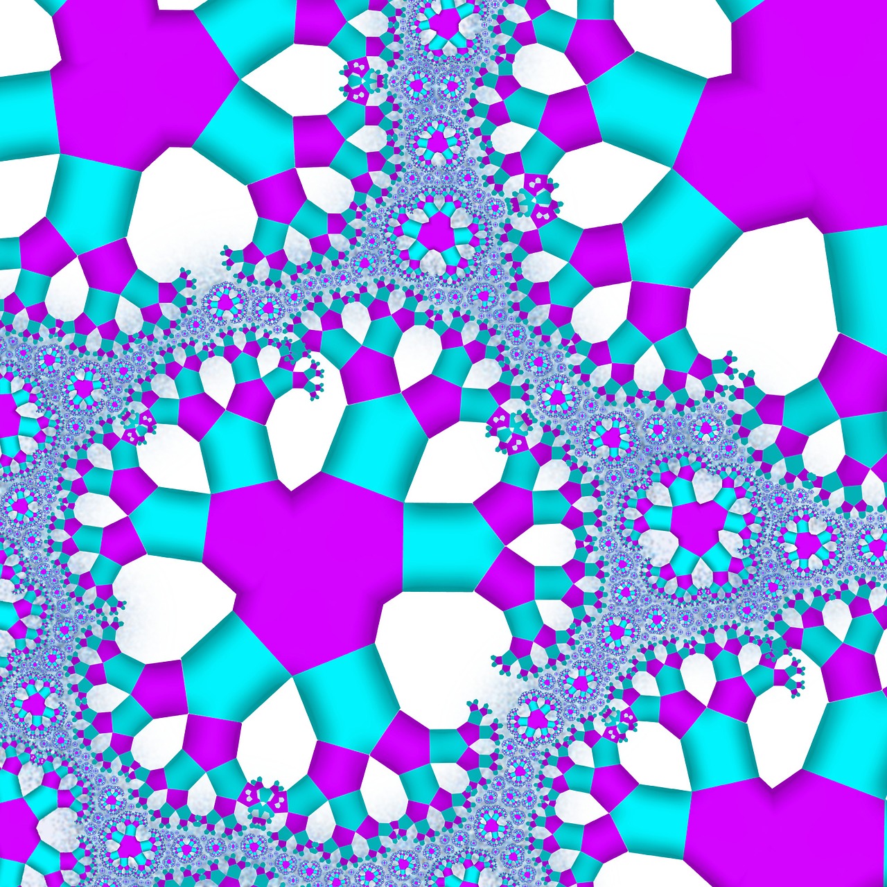 fractal spacefill cyan free photo