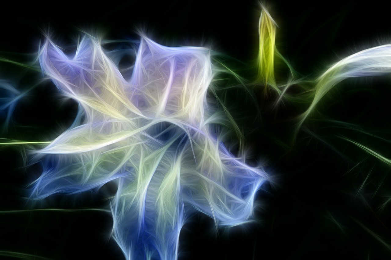 fractal artwork blue free photo