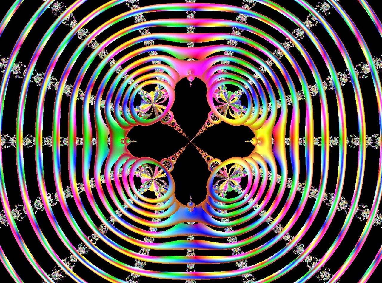 fractal circles multi colored free photo
