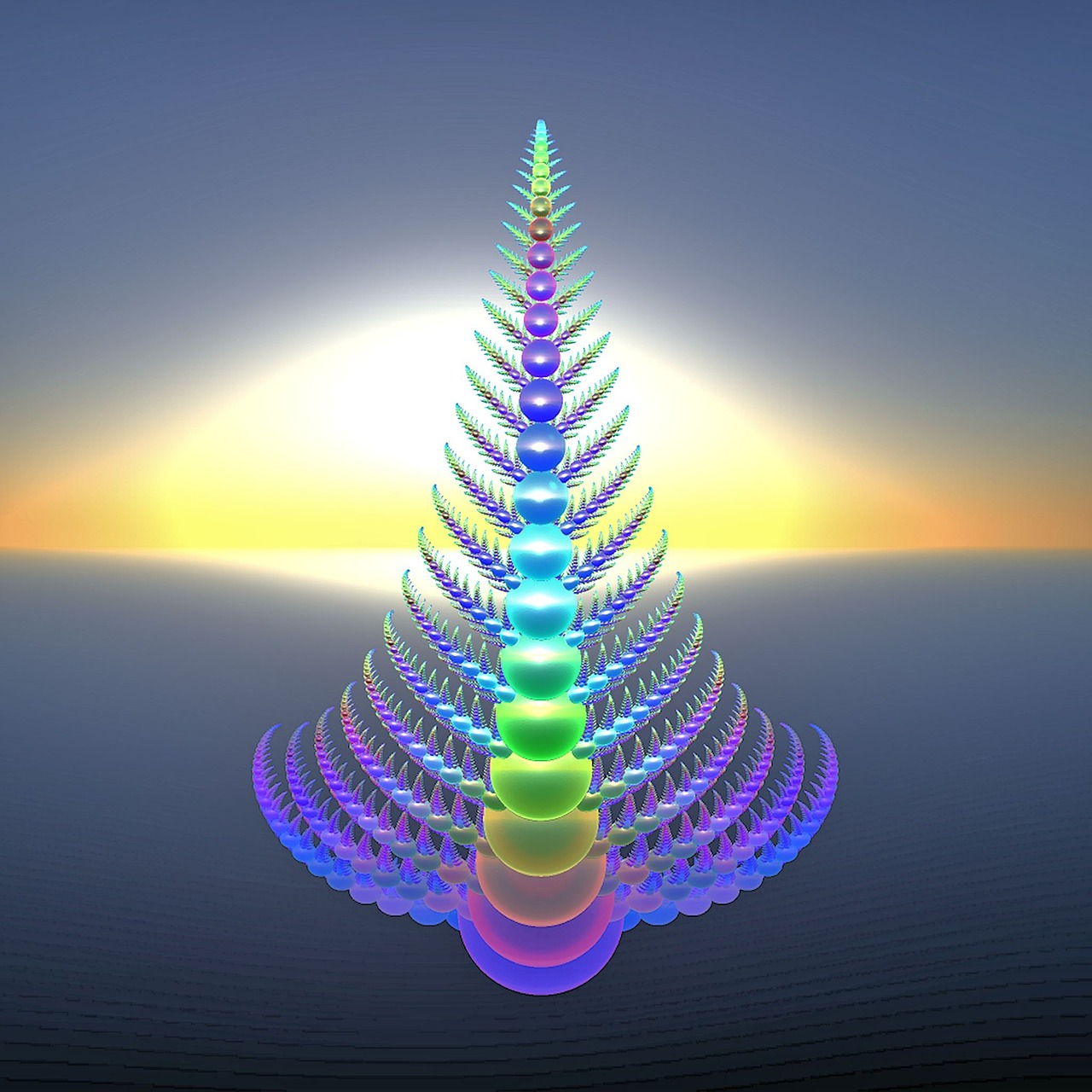 fractal fantasy christmas tree design free photo