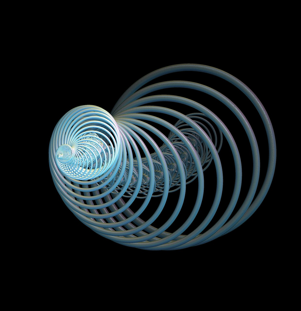 fractal spiral blue free photo