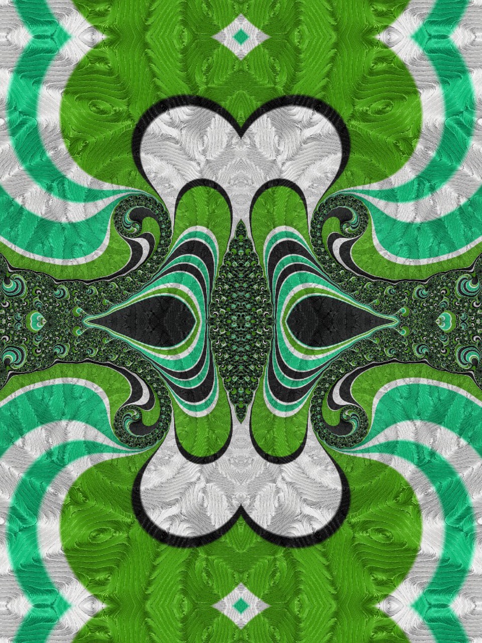 fractal art green pattern free photo
