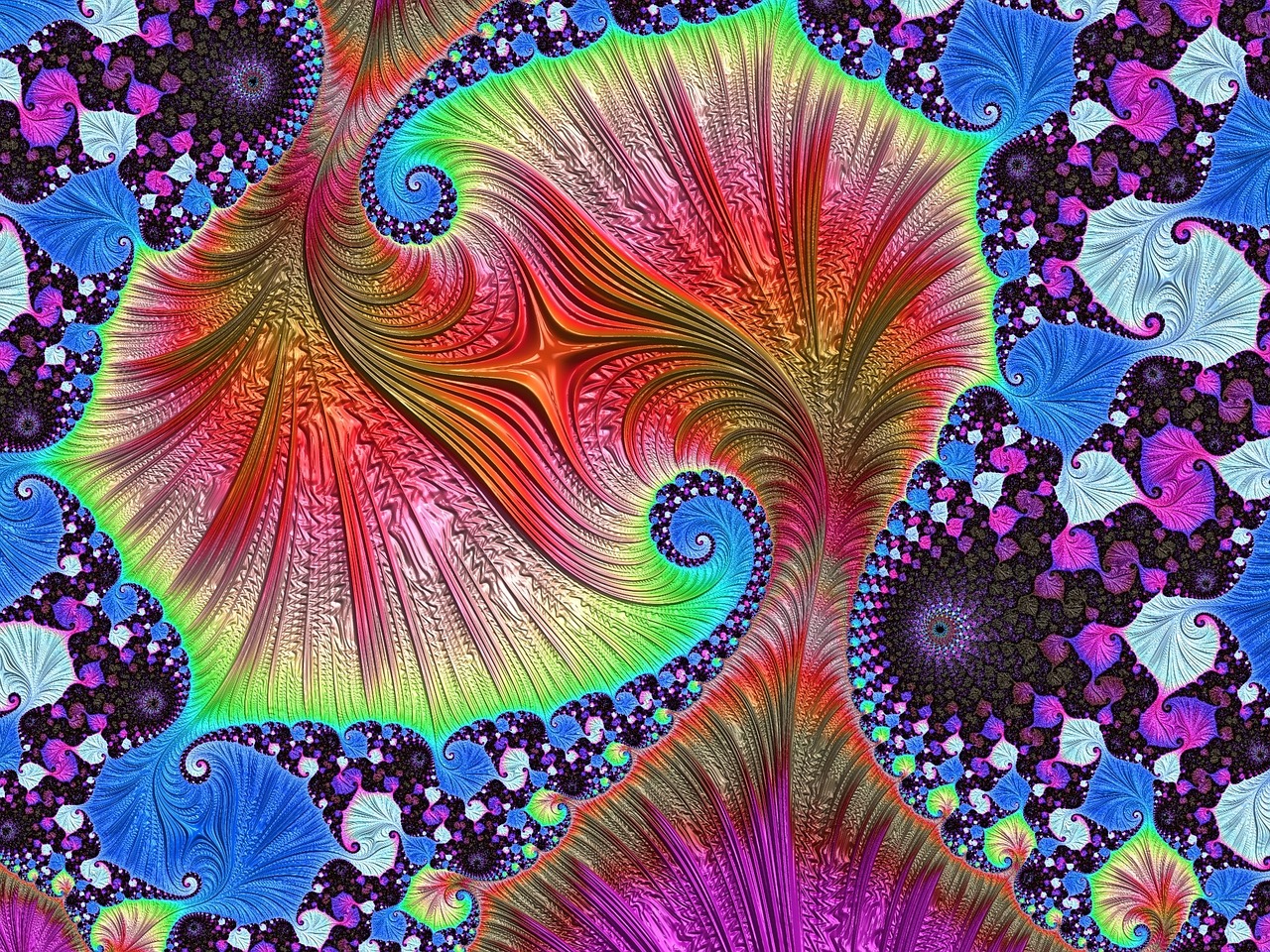 fractal art fractal colorful free photo