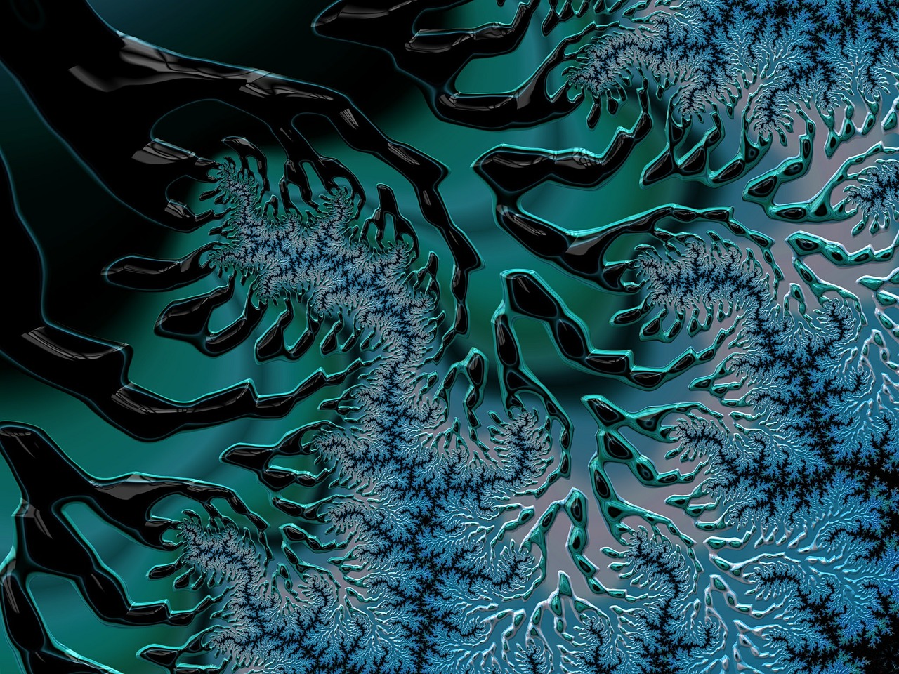 fractal art digital art blue free photo