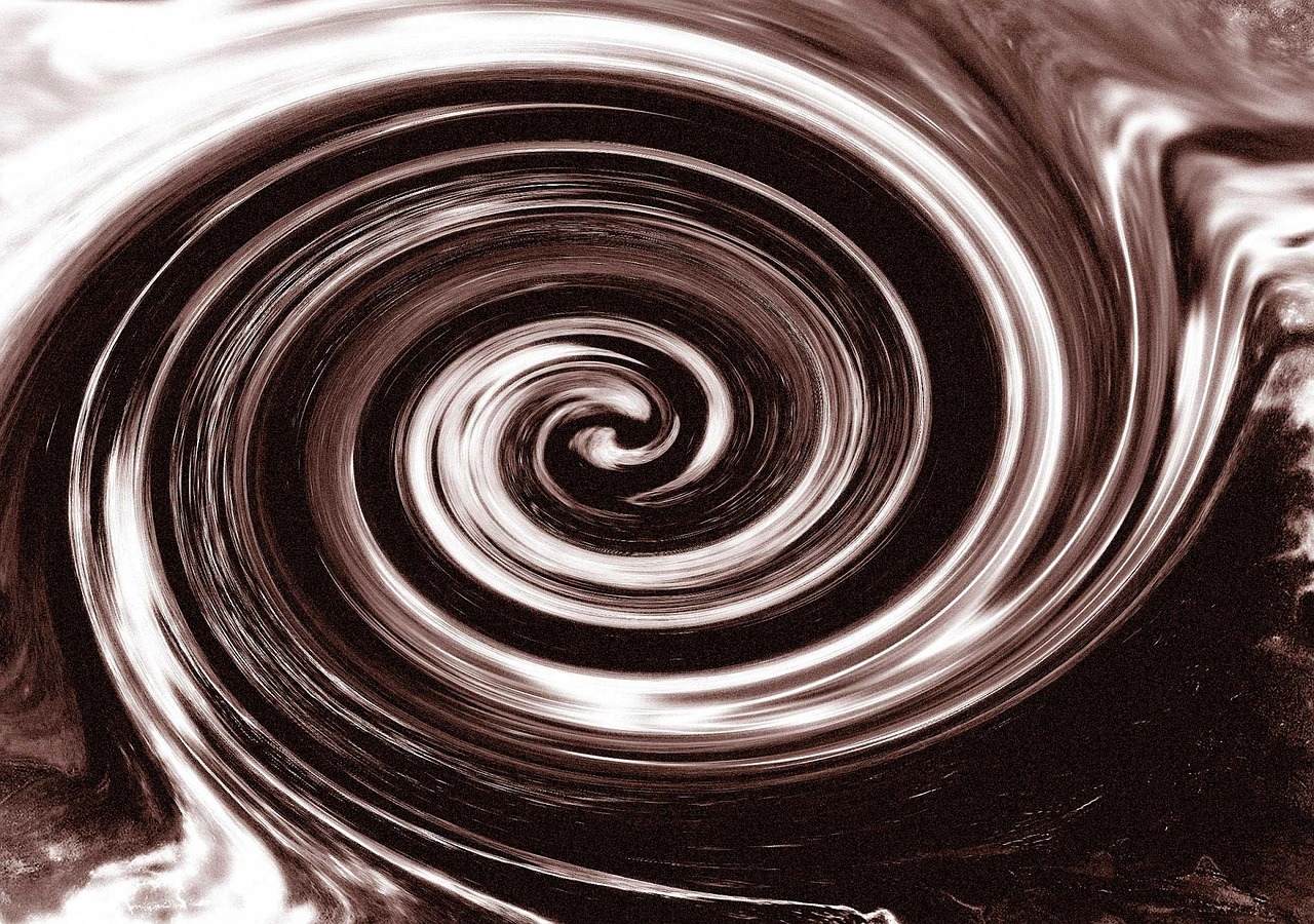 fractal art swirl black and white free photo