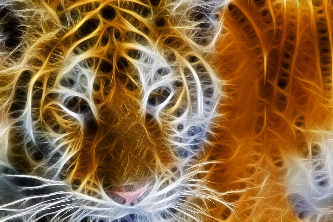 fractal art tiger head free photo