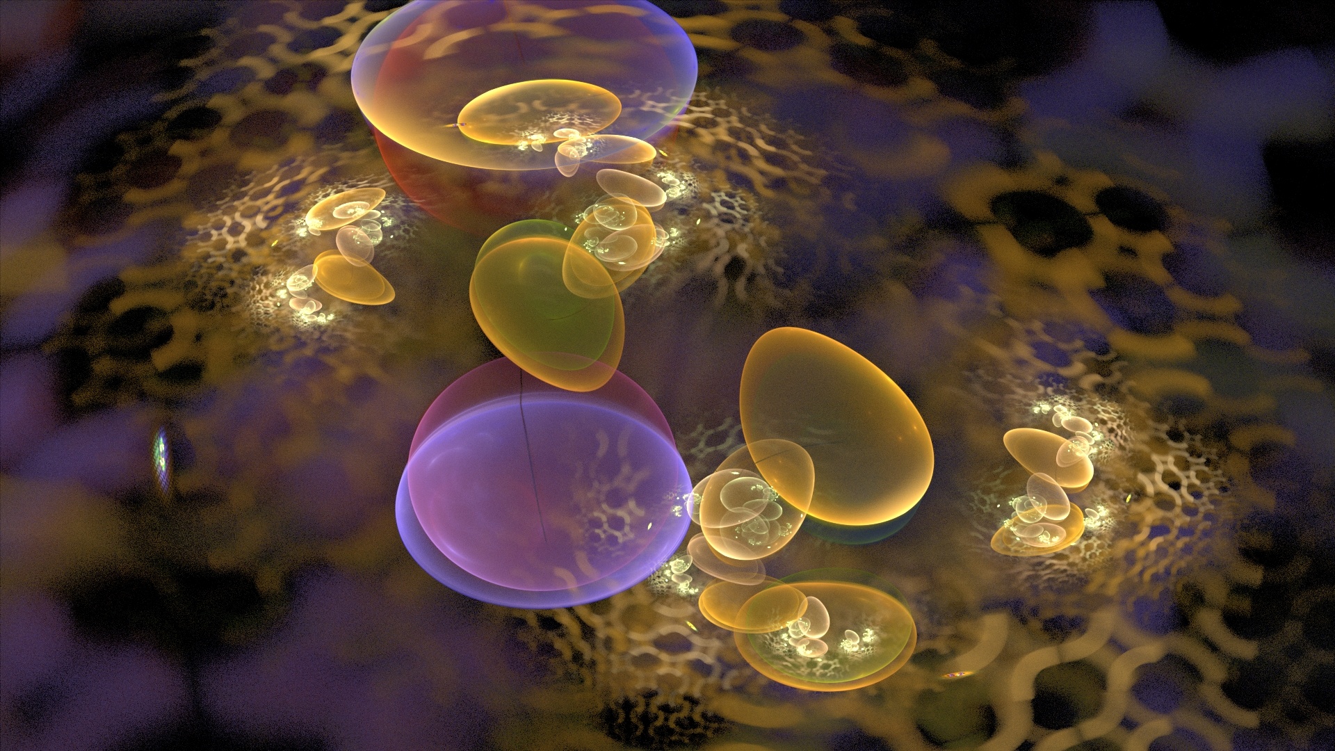 fractal bubbles wallpaper free photo