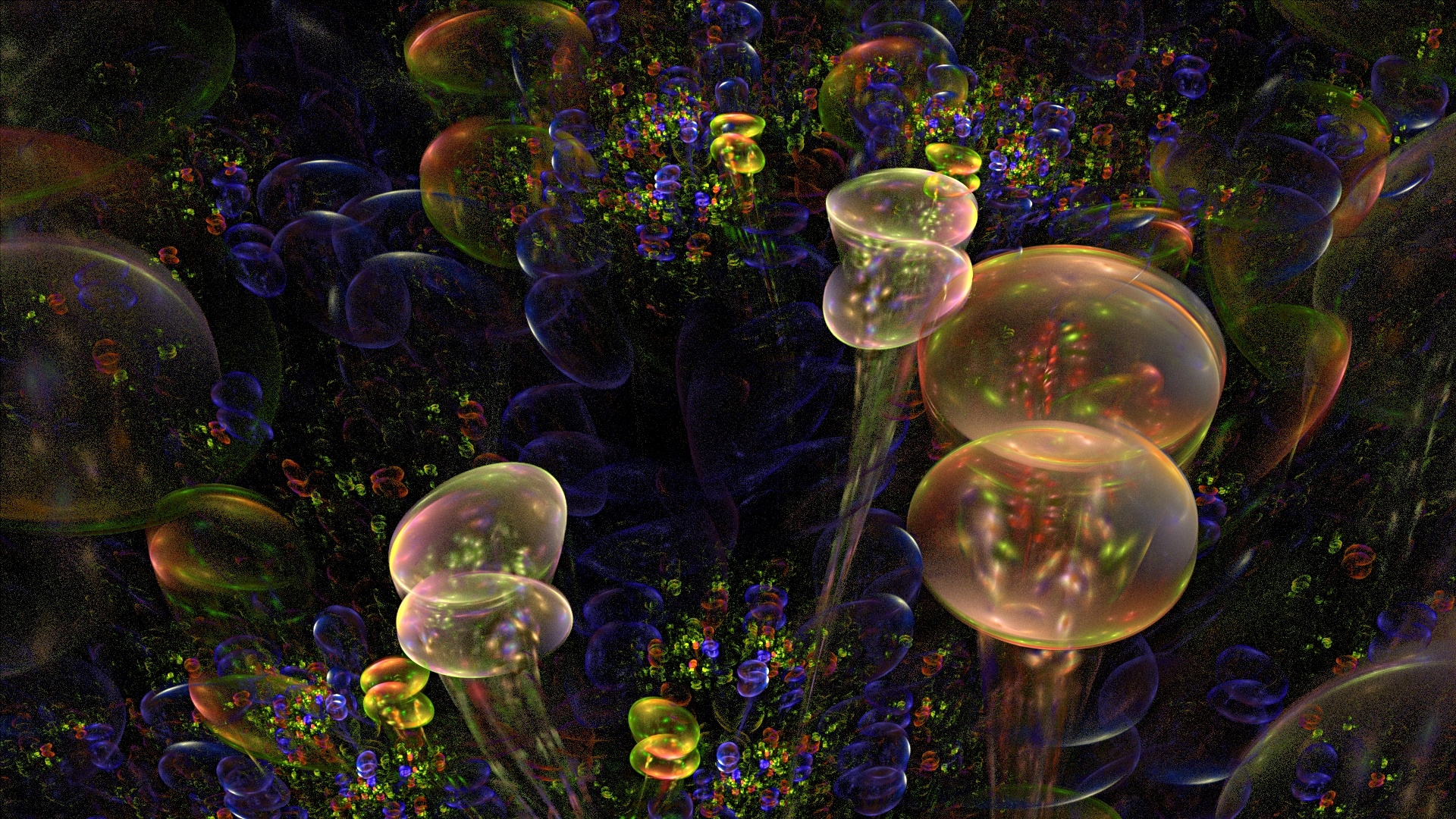 wallpaper fractal bubbles free photo