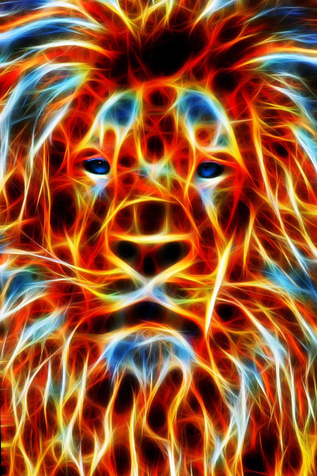 fractal flame lion portrait fractal flames lion portrait free photo