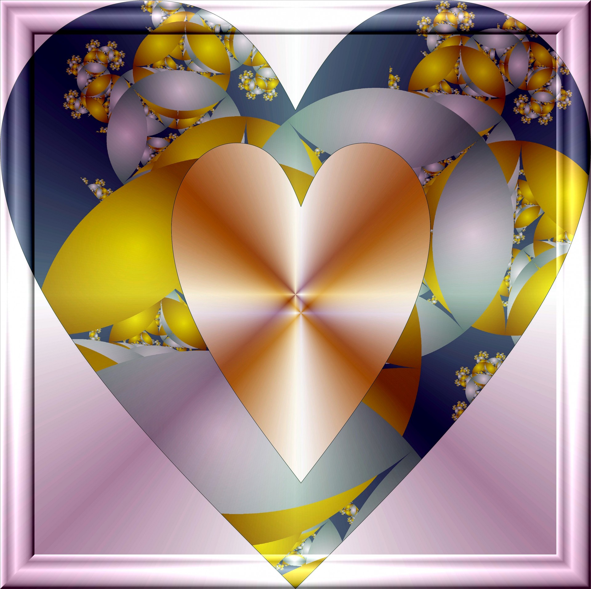 hearts 3d glass free photo
