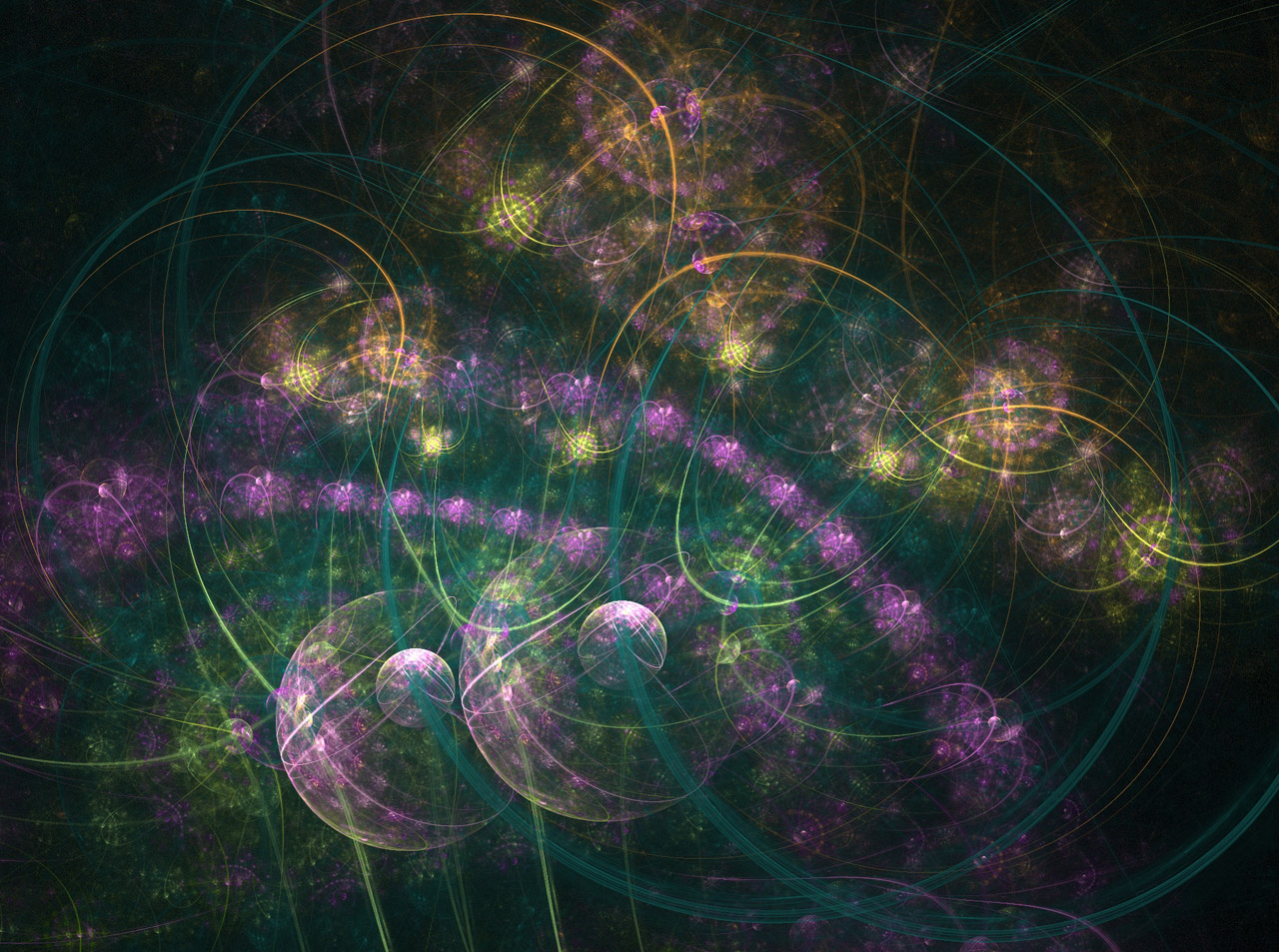 fractal purple green free photo