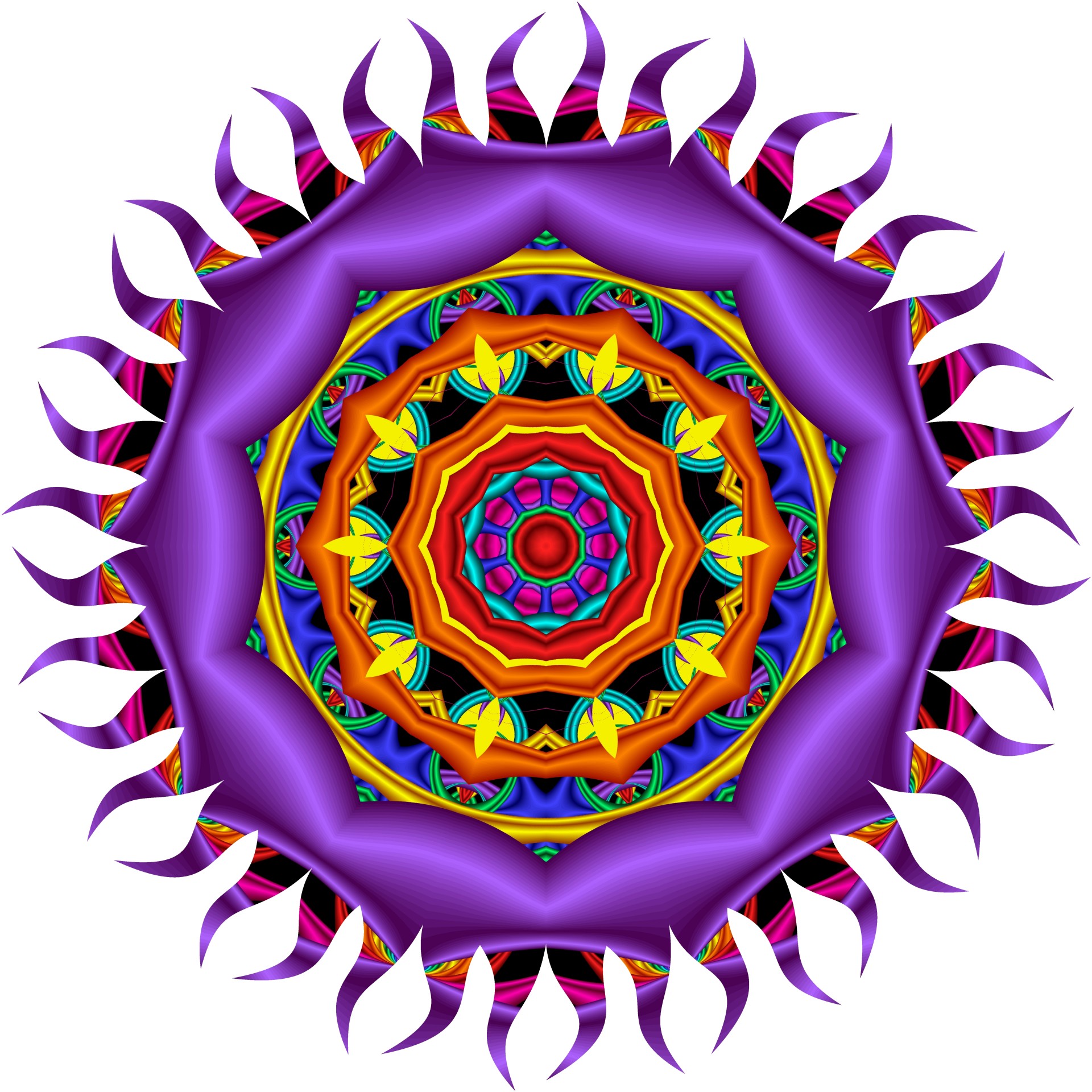 sun kaleidoscope fractal free photo